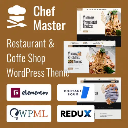 Chefmaster – Restaurant WordPress Theme Chefmaster WordPress Theme showcasing restaurant layouts and reservation features