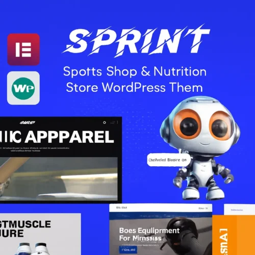 Sprint WordPress Theme showcasing sports shop and nutrition store layouts
